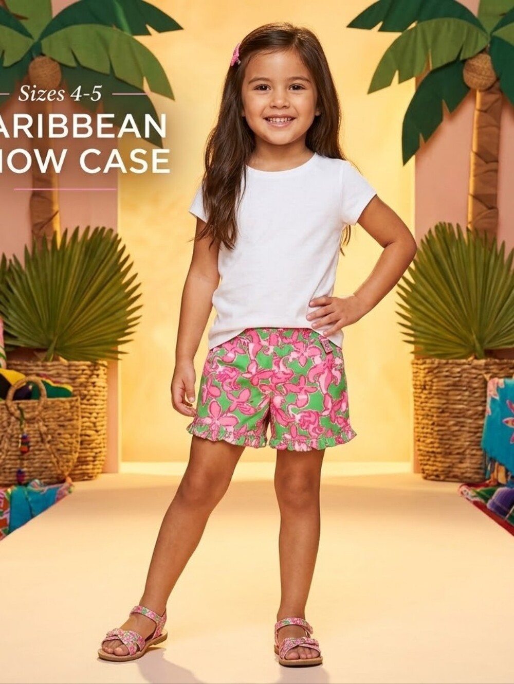 Lilly Pulitzer Girls Floral Shorts | S 4-5